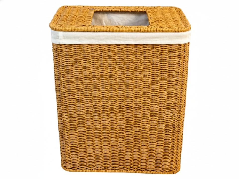Custom-made Rectangular PE Rattan Laundry Hamper with Poly Liner